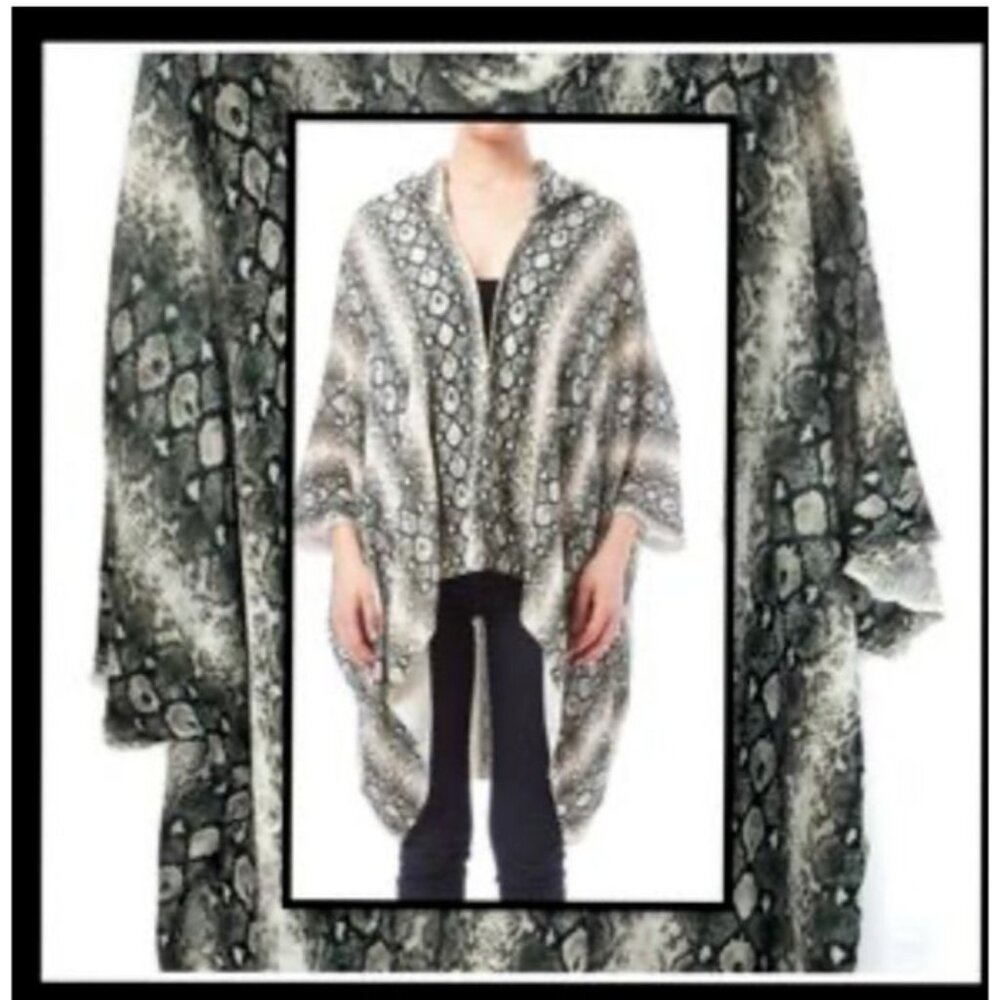 Show Me Your Mumu Mellow Open Cardigan Animal Print Small Cream Black
